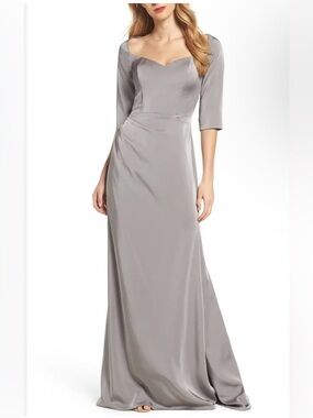 La Femme Sweetheart Satin Column Gown